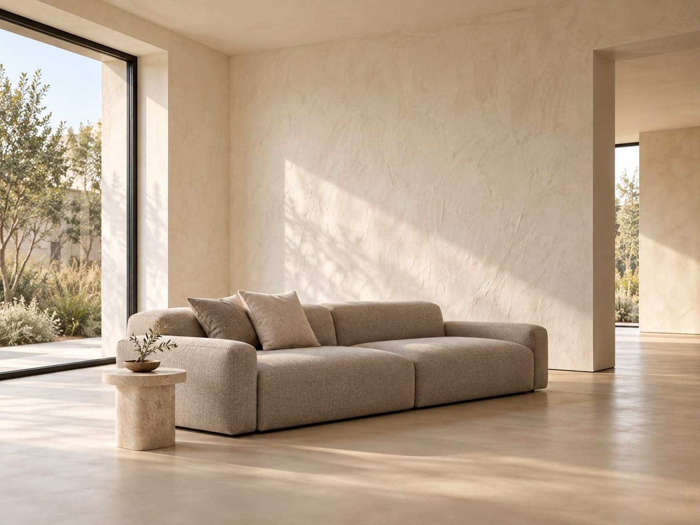Leefruimte in Residence Eindhoven met decoratief stucwerk