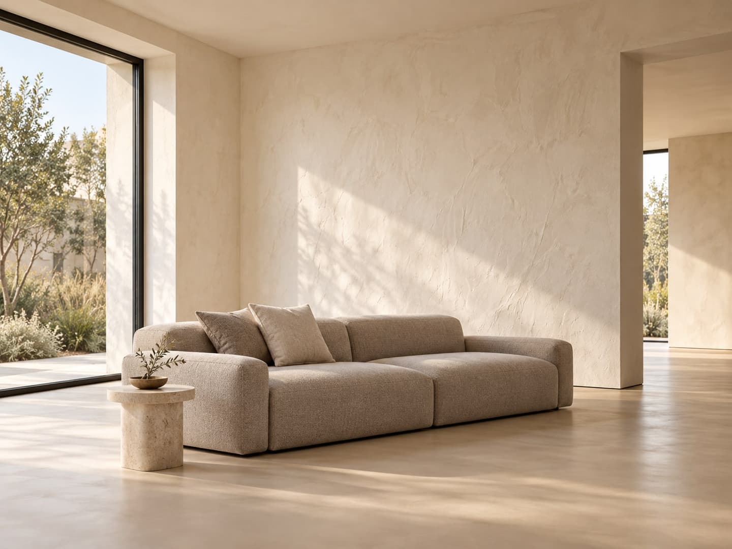 Leefruimte in Residence Eindhoven met decoratief stucwerk